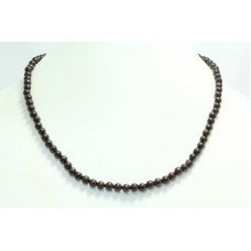 Beautiful Single Line Natural Garnet Round Beads Stones NECKLACE 19 inch B42